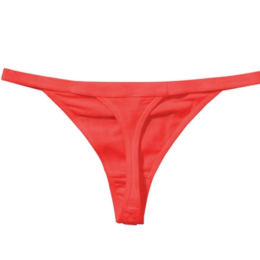 Cotton Low Rise Thong Panties Lace Trim Soft Breathable Stretch Comfort Fit