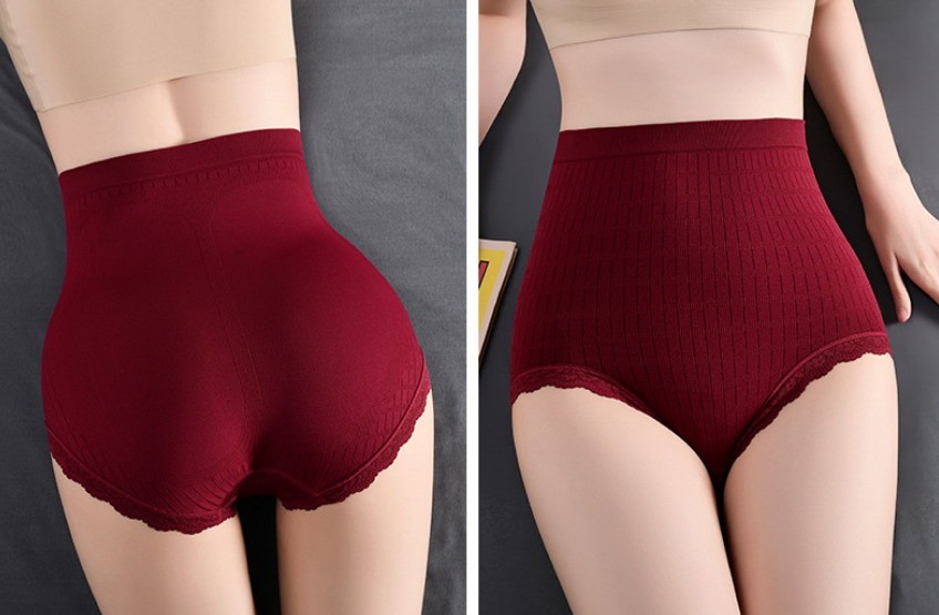 Women Briefs High Waist Tummy Control Lace Panties Hip up Underpants 92319