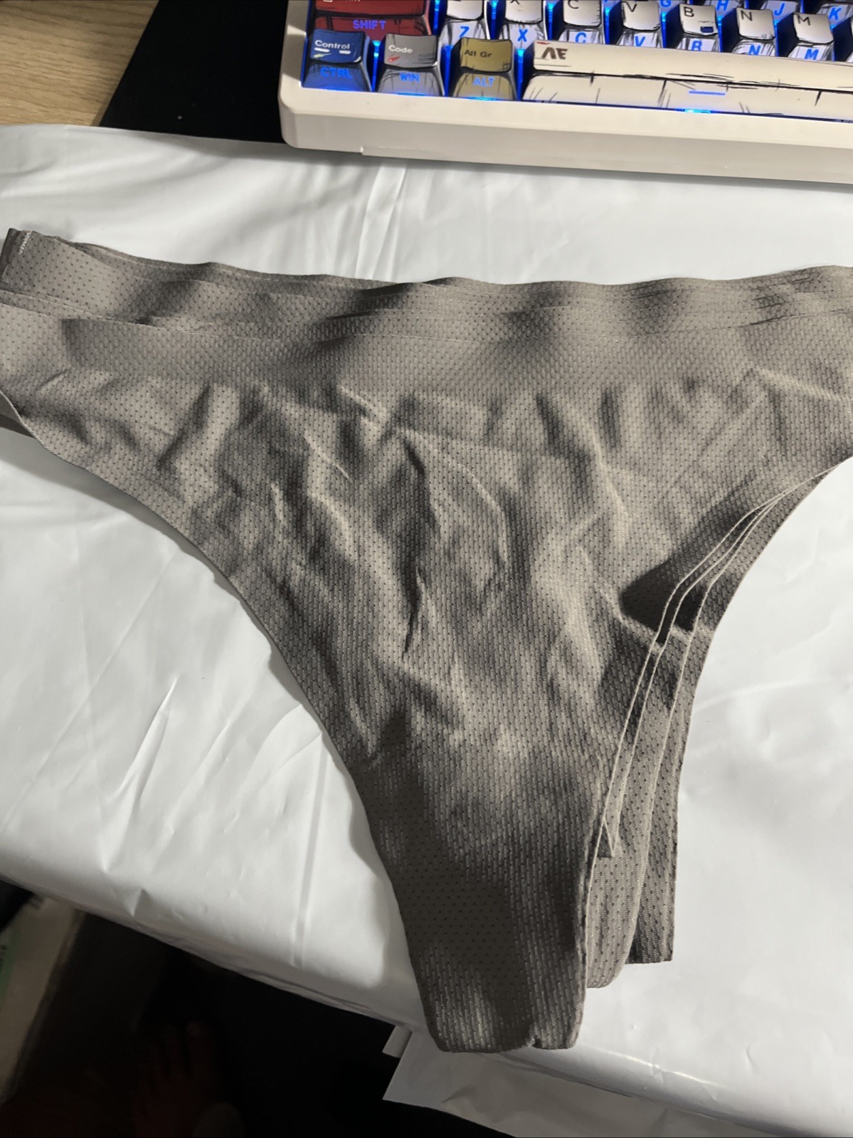 6 Pack Women Cotton Sexy underwear Thongs Grey Panties Size Medium Breathable