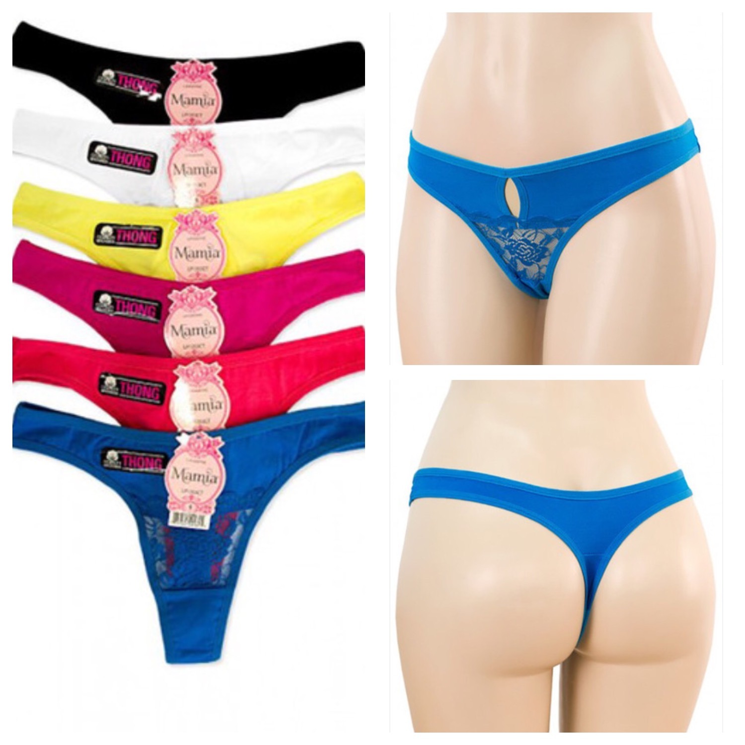 1, 2 or 3 pcs Mamia Women’s Sexy Lace Front Thongs