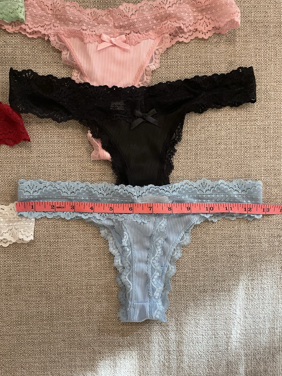 Nolrahiur Sexy Lace Thong Panties Underwear Women’s Size XS Ribbed 6 Pack NWOT