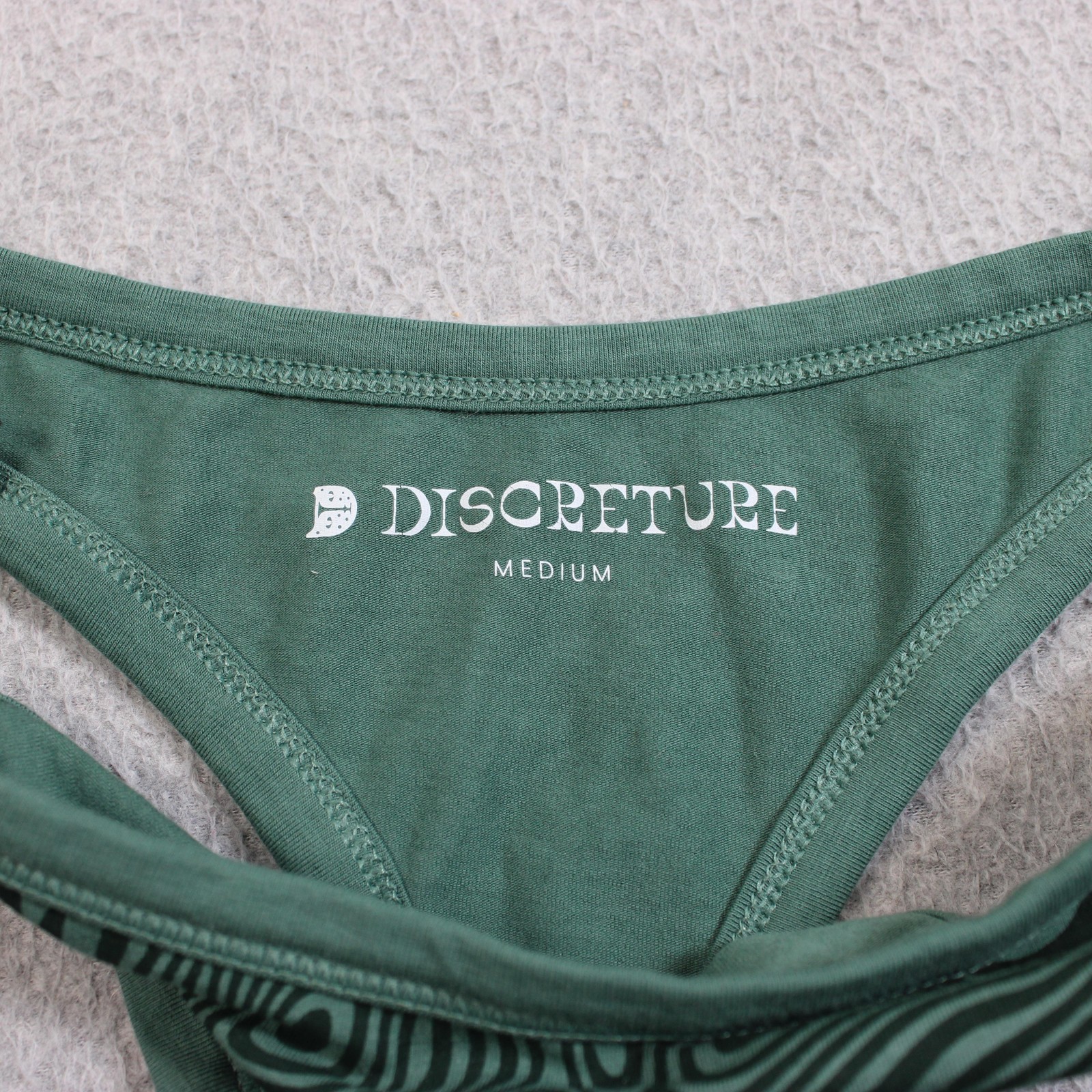 Discreture Panties Women Medium Green Vageniu$ Thong High Leg Organic Cotton