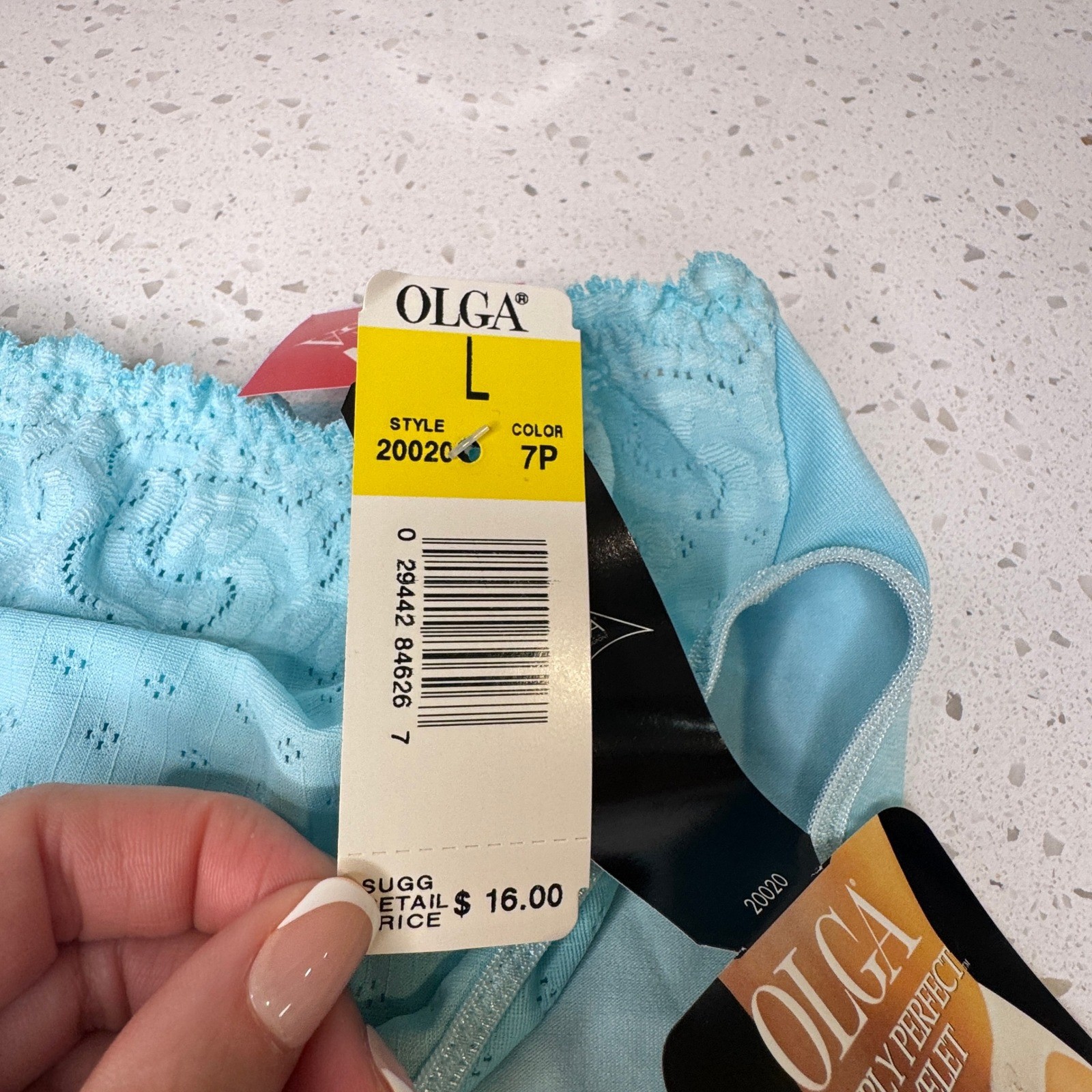 VTG Olga Simply Perfect Eyelet Hi-Leg Brief Panties Sissy Lace Trim 20020 Large
