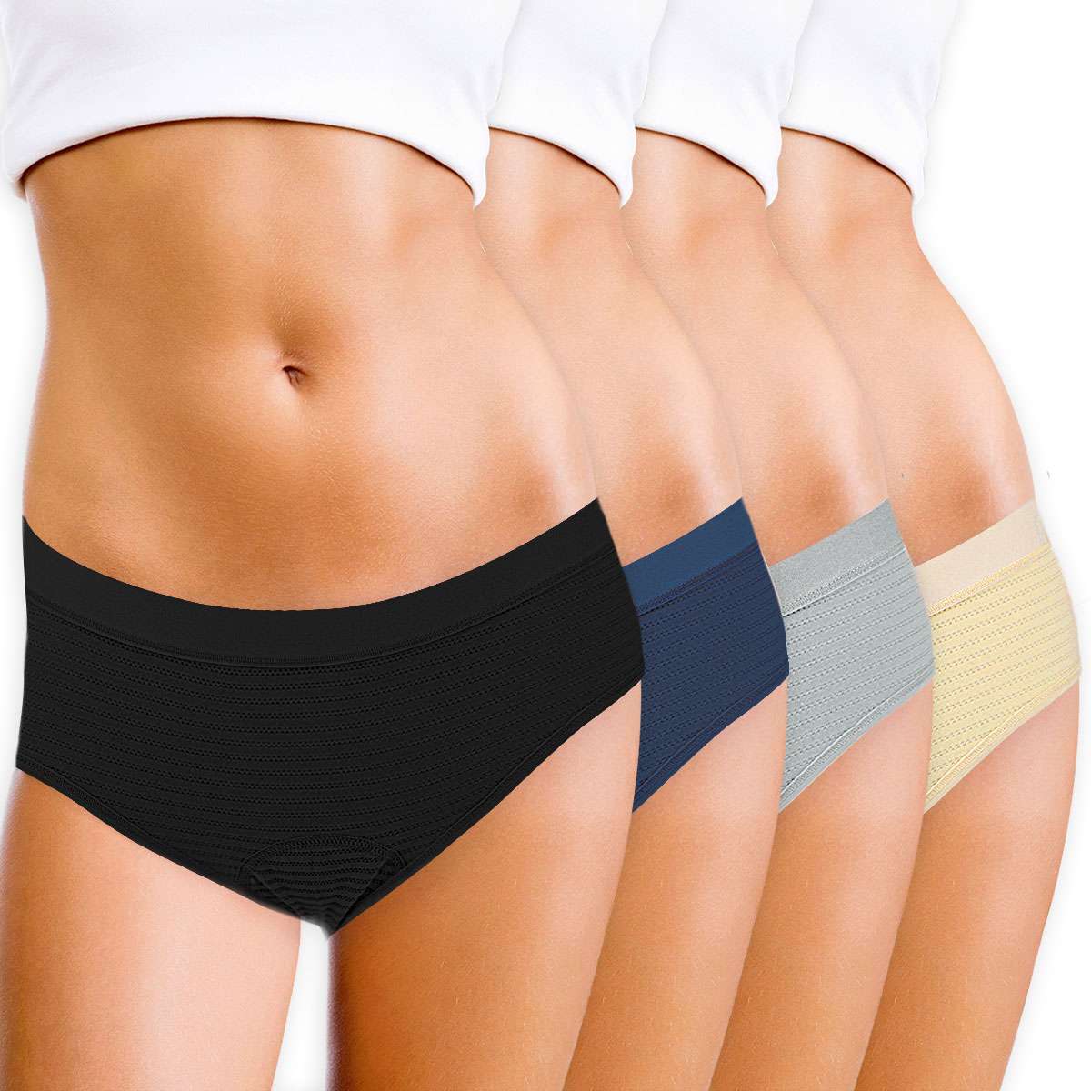 1/4Pack Womens Cotton Period Panties Leakproof Underwear Menstrual Briefs Panty
