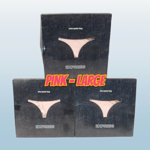 EXPRESS INTIMATES COTTON SPANDEX THONG PANTY PINK SIZE LARGE BOXED LOT OF 3