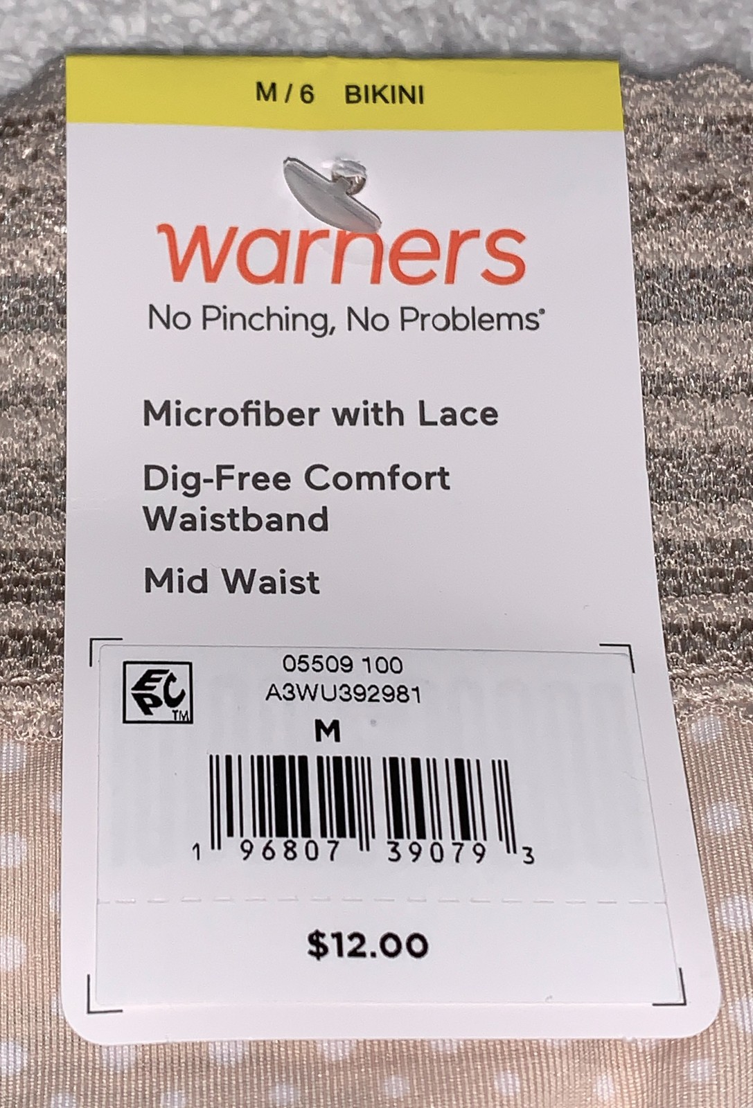 WARNERS No Pinching No Problems Lace Butterscotch Bikini Panty Sz S M XL 2XL 3XL