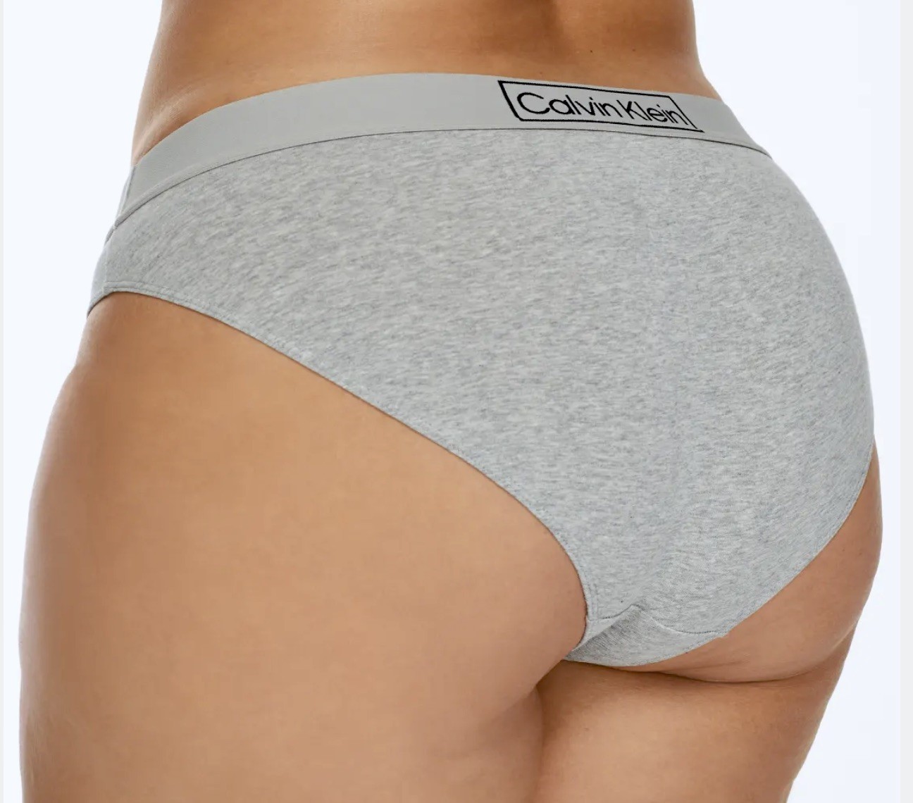 CALVIN KLEIN Reimagined Heritage Cotton Grey Black Bikini Panty Womens 1X 2X 3X