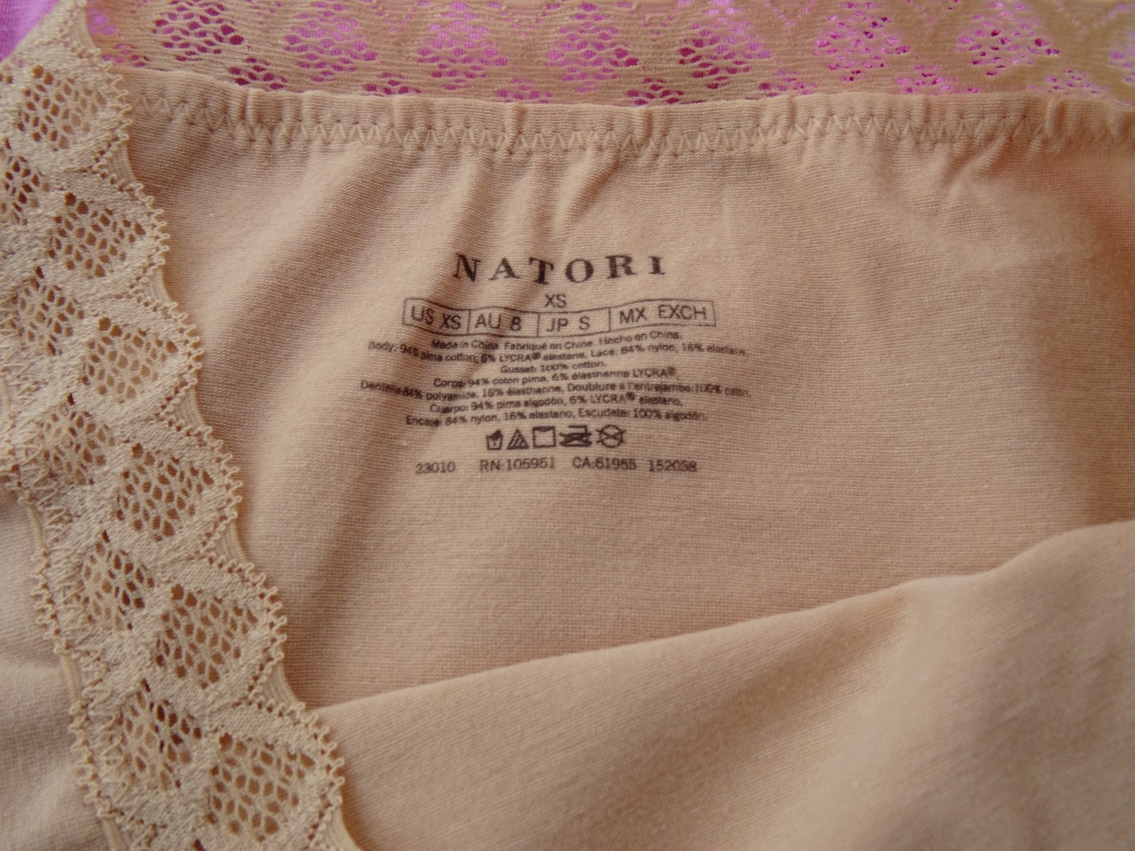 Natori 152058# Bliss Cotton French Cut Brief Panties 3-Pack US Size XS