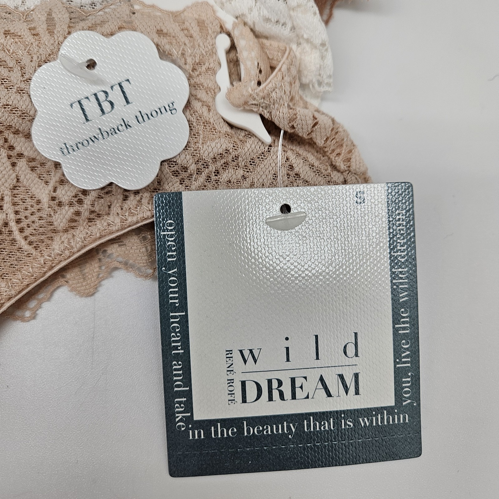 5 Pack Rene Rofe Lace Thong Panties Women’s S M L Black Gray Brown White Beige