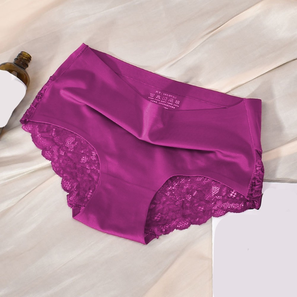 Breathable Ice Silk Underwear for Women with Seamless Lace and Comfortable Fit