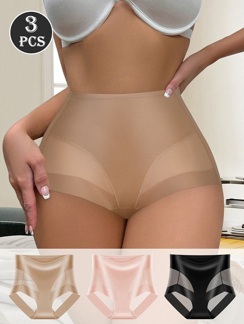3 Pack High Waist Mesh Tummy Control Butt Lift Shapewear – Sheer Breathable