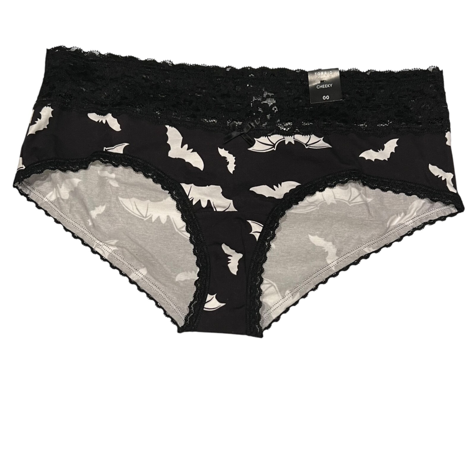 NWT TORRID Cheeky Pantie Sz 00X-1X-4X Halloween Bats Black White