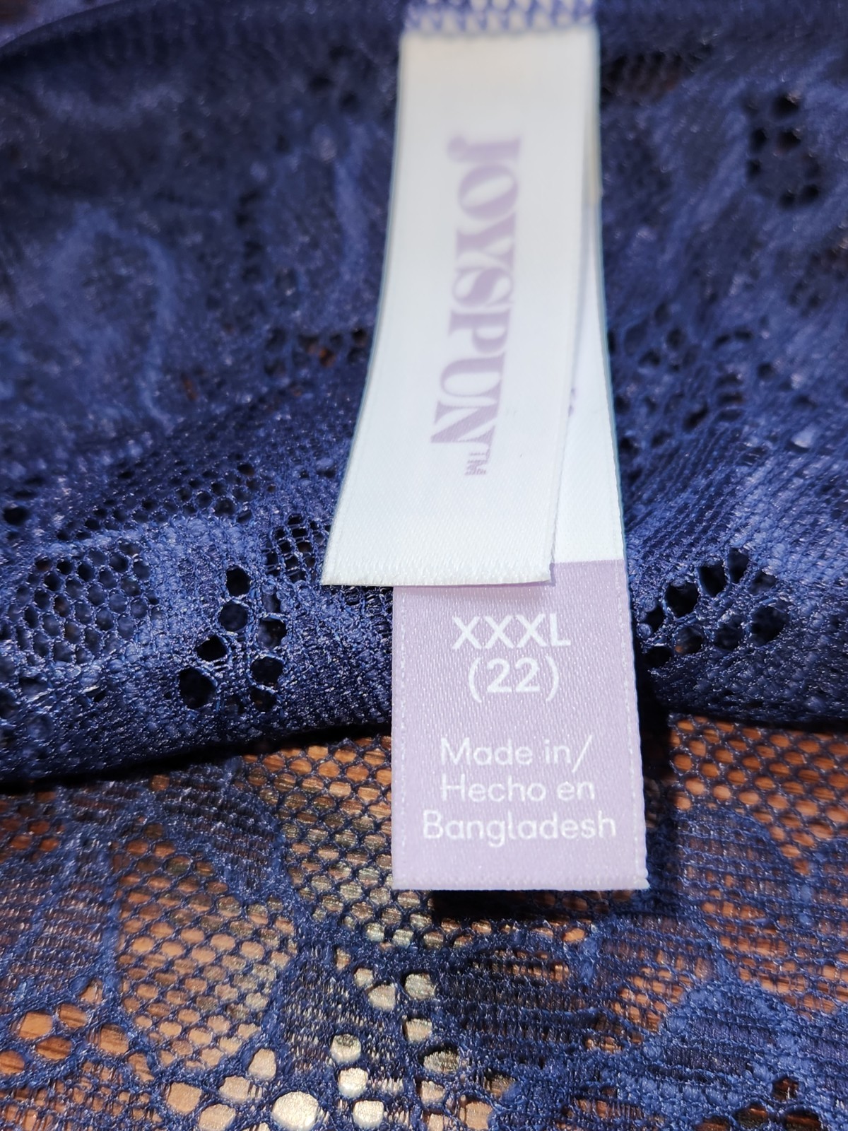Joyspun 3pk. Lace String Women Thongs XXXL (22) Navy/Pink/light Blue NWT