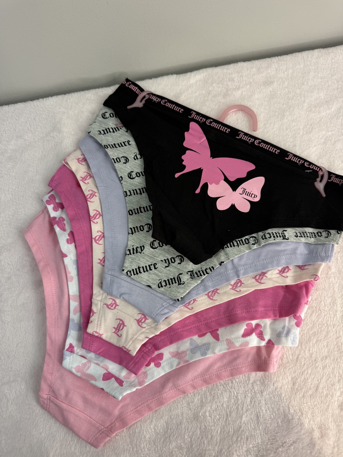 Juicy Couture Intimates 7 Pack Bikini Panties Size S Butterfly Y2K NWT
