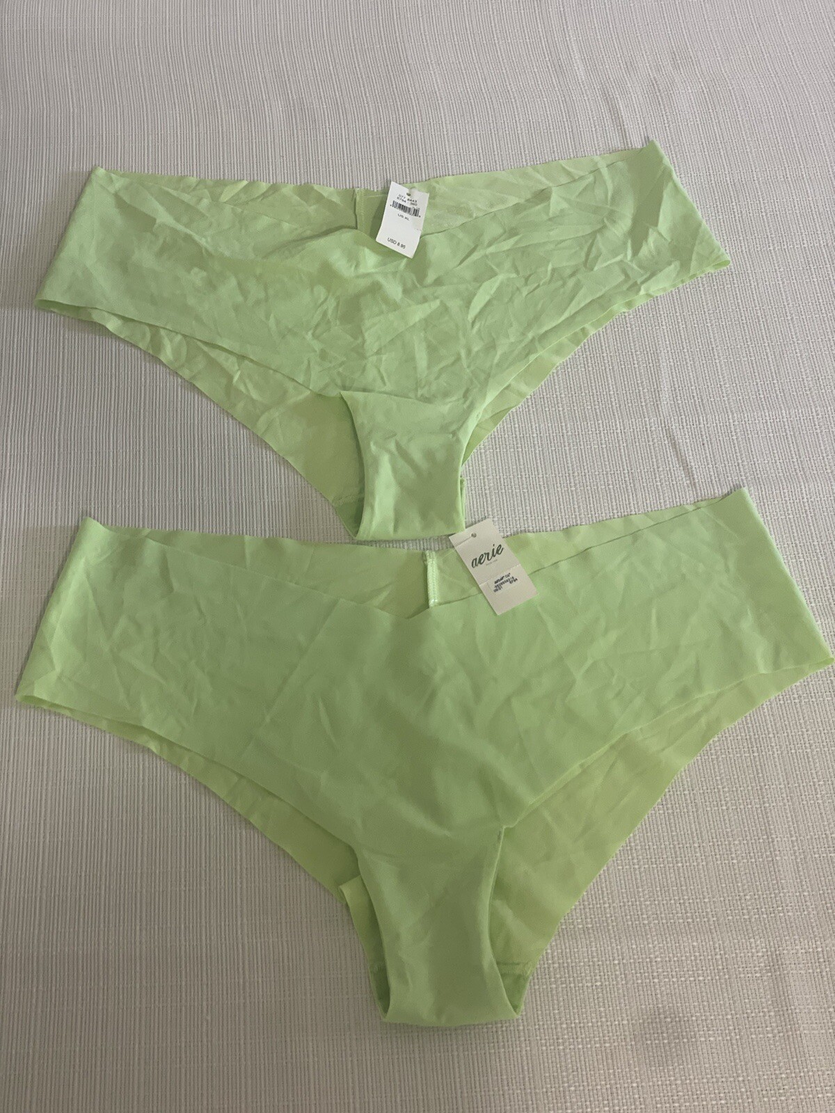 Set Of 2 AERIE Cheeky Pantie/Underwear Size XL Neon Green