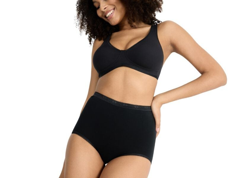 Sloggi Basic+ Maxi Brief High Waist Knickers 2 Pack 95% Cotton 10043769