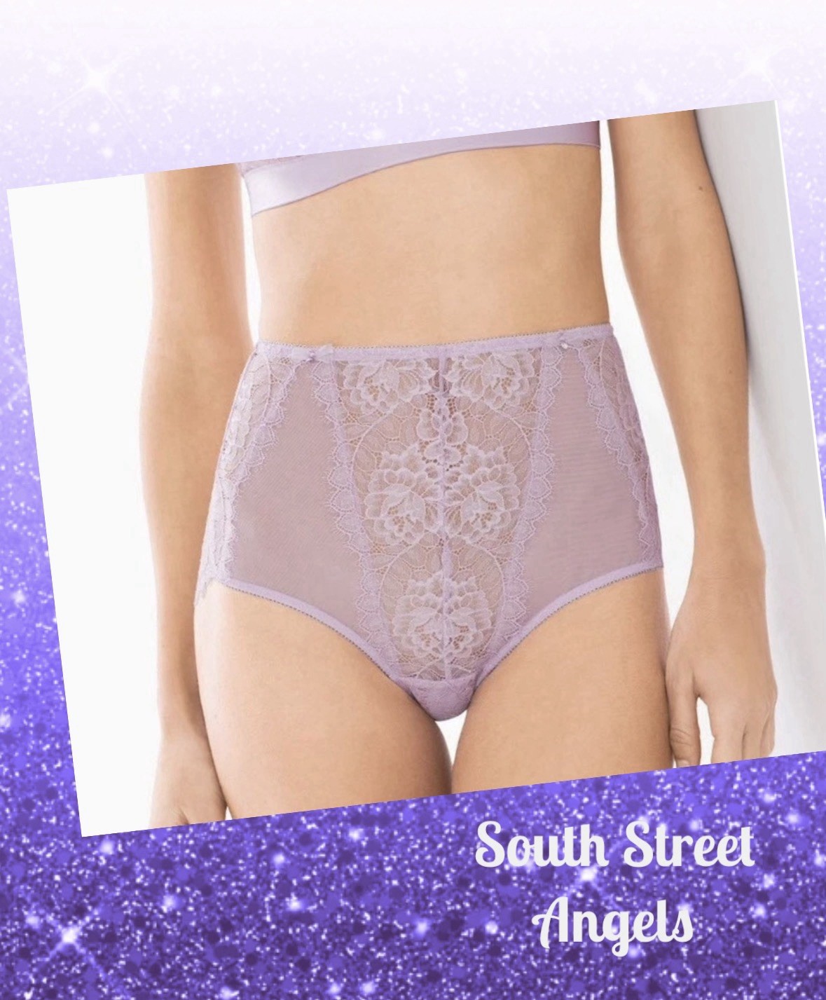 SOMA ~ FAIR ORCHID PURPLE BREATHTAKING SHEER LACE RETRO BRIEF PANTIES LARGE