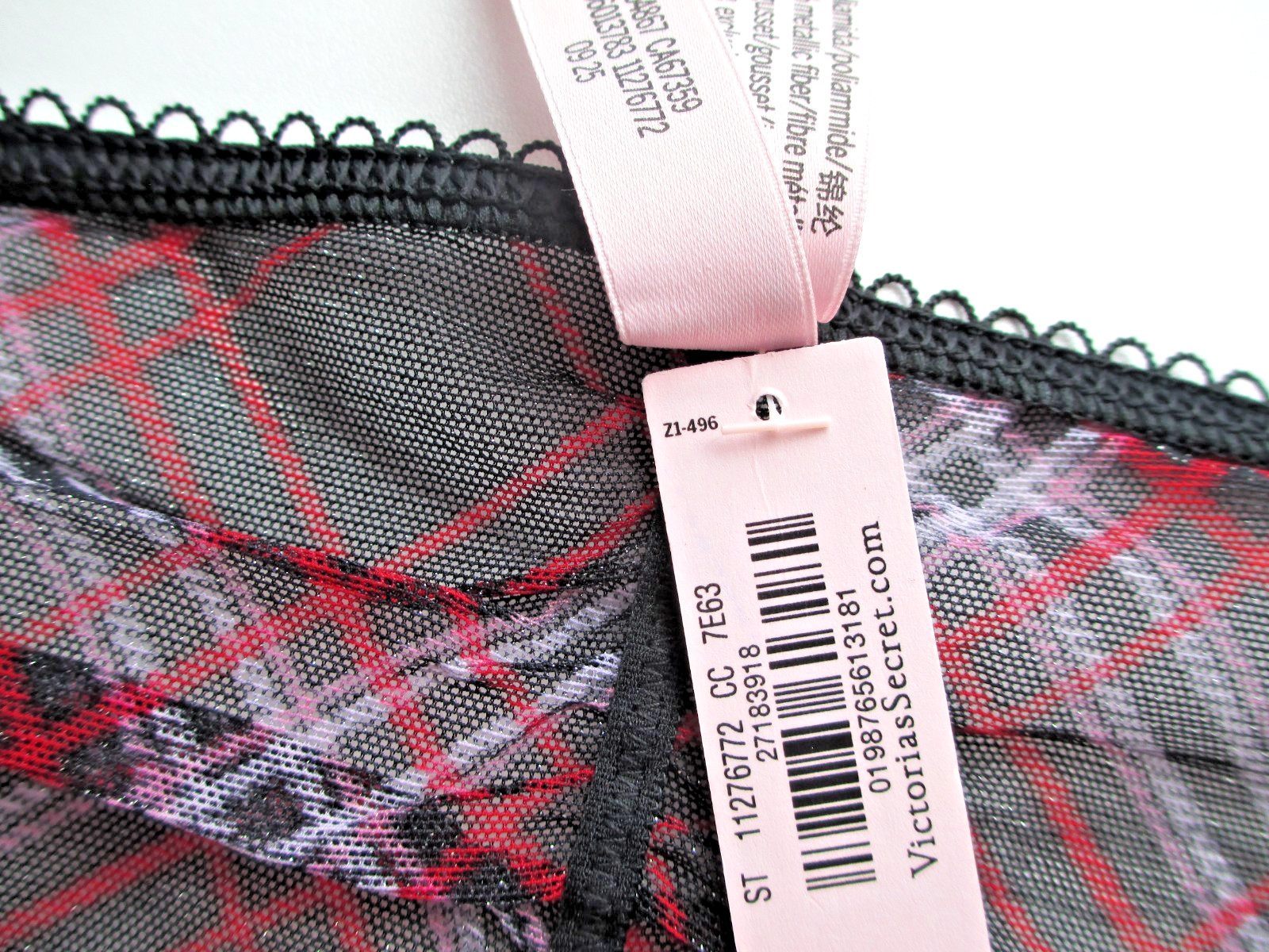 VICTORIA’S SECRET Cheeky Panty S M L XL Black Plaid NWT Mesh Shine FREE SHIP 4+