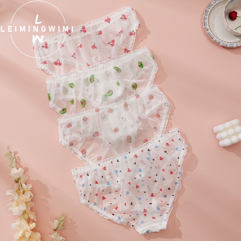 4 Pack Lot Sexy Womens See Through Sheer Panties Brief Ladies Underwear Lingerie