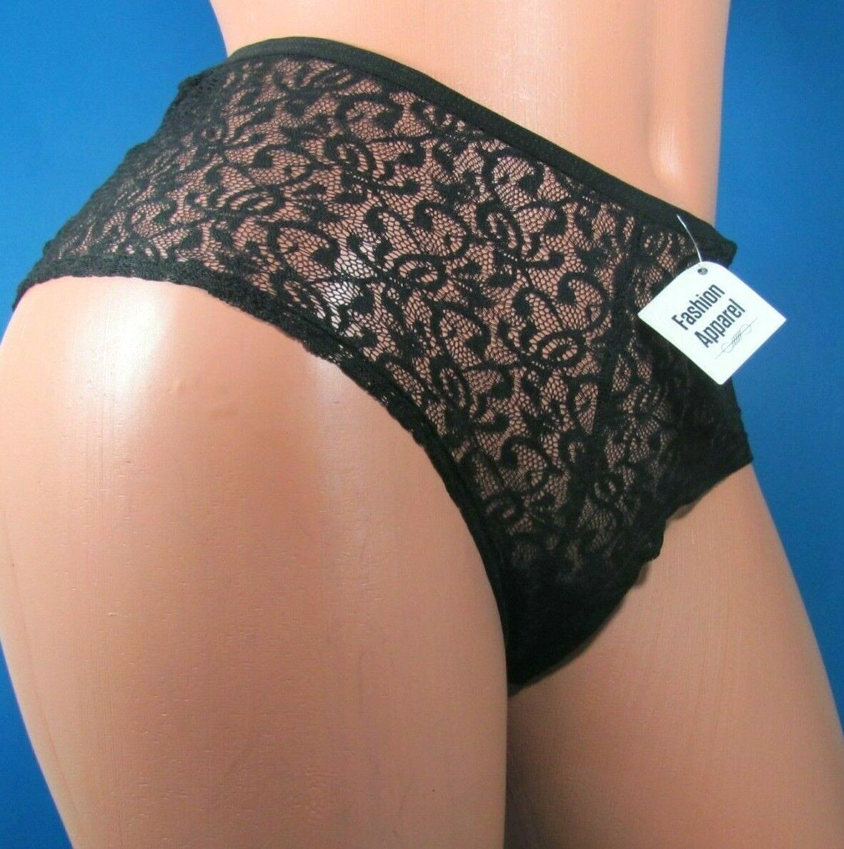 B5 FASHION APPAREL Black all lace booty boyshorts bikini plus panties Sz XL