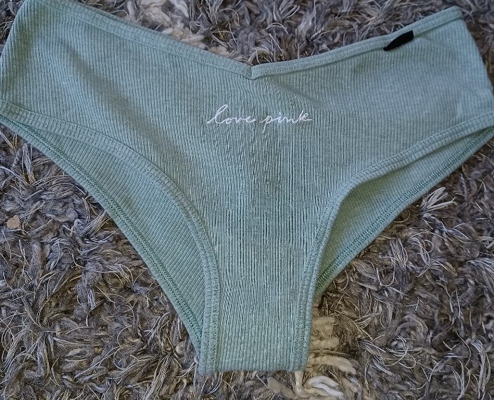 VS pink ribbed cheekster Panty BRAND NEW SIZE small embroidered logo