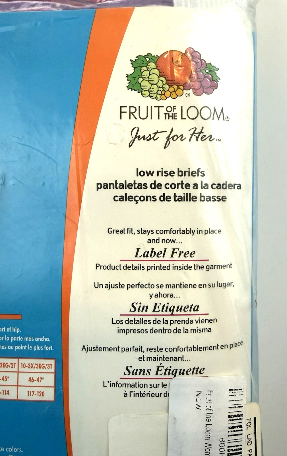 Vintage~2004~Fruit Of The Loom~Women’s Size 10~Low Rise Briefs~Package Of 6~NOS