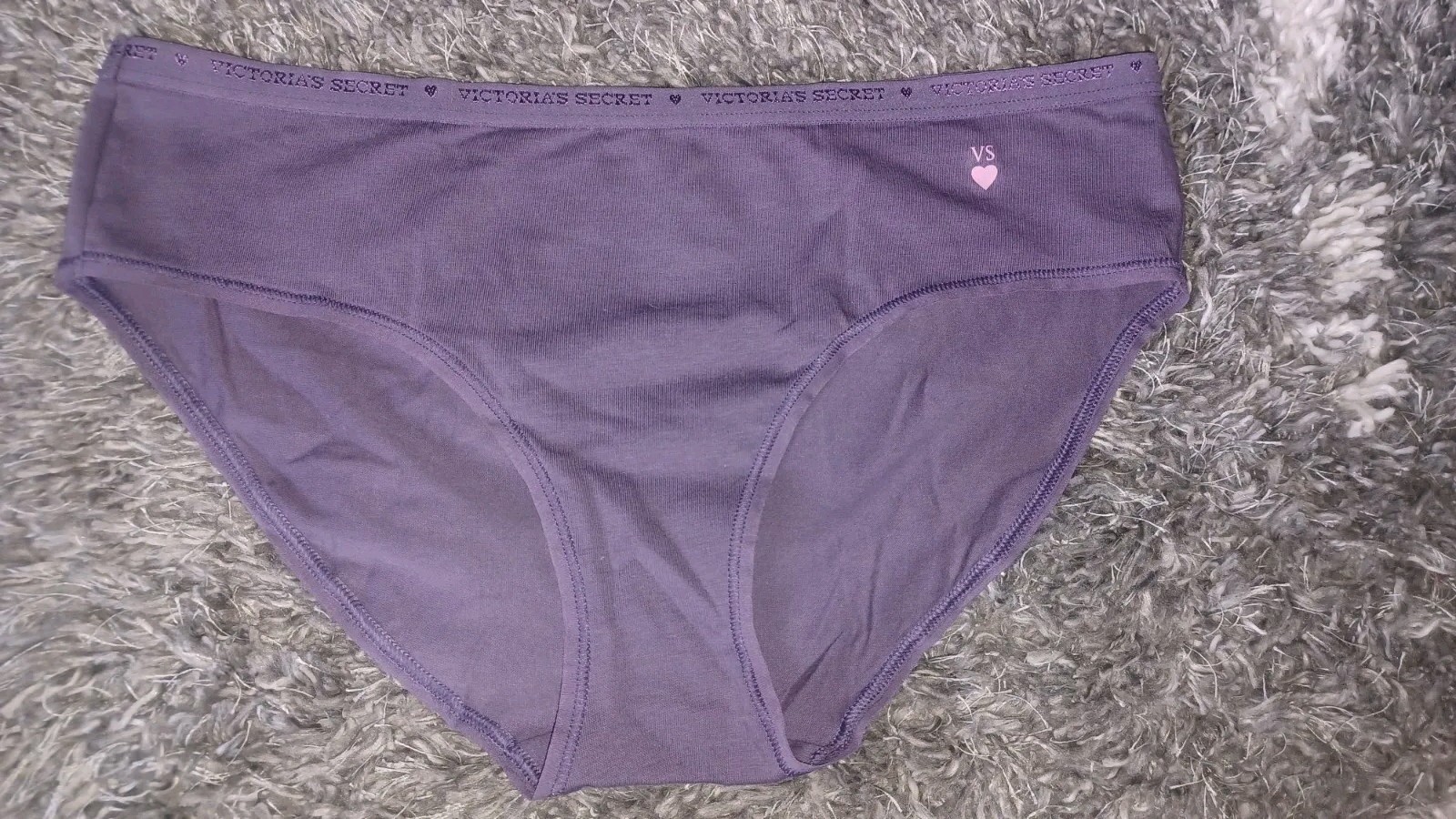 NeW Vs Vintage cotton logo hiphugger Panty Size Large Deep Purple