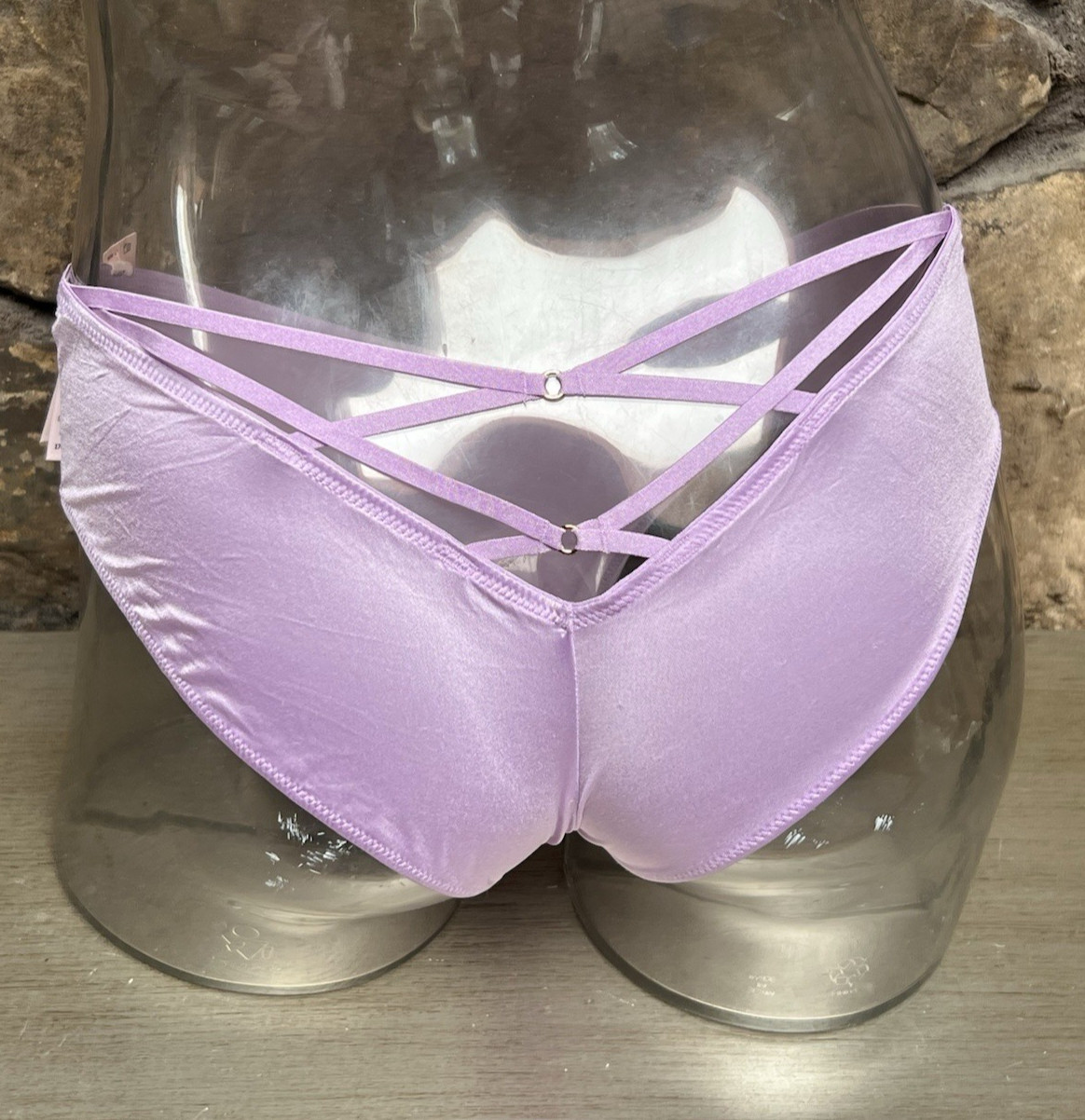 Victoria’s Secret VERY SEXY High Leg Satin Cheeky Panty Sz M CHARMED VIOLET NWT