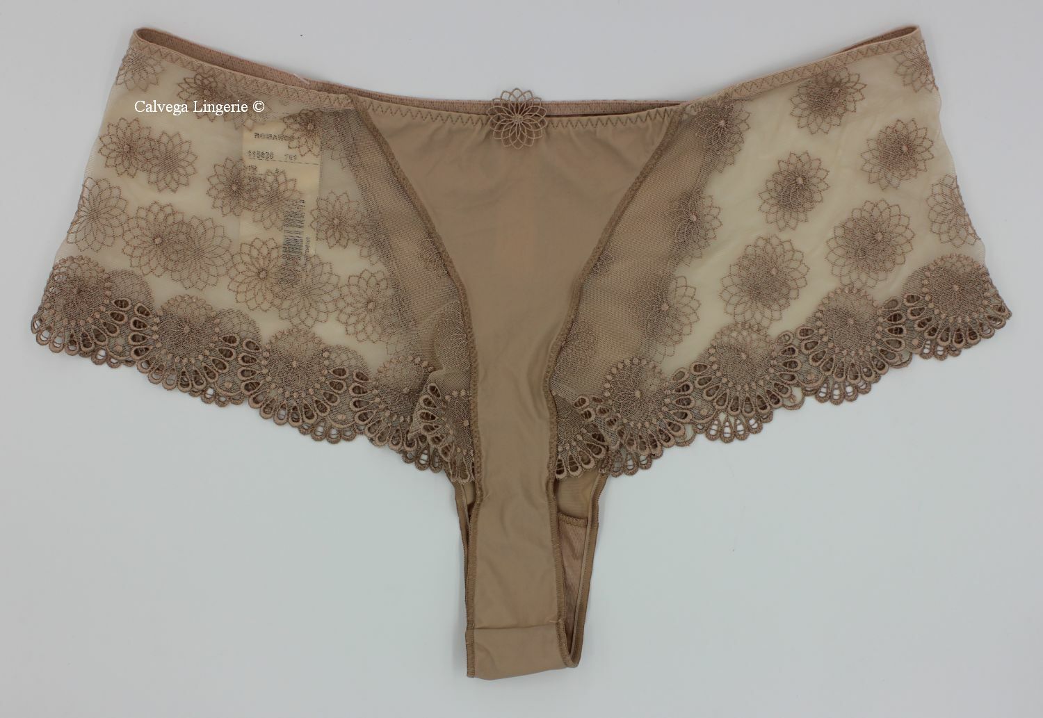 NWT SIMONE PERELE 115630 “Romance” Lace Boyshorts, Beige, XL (5), France