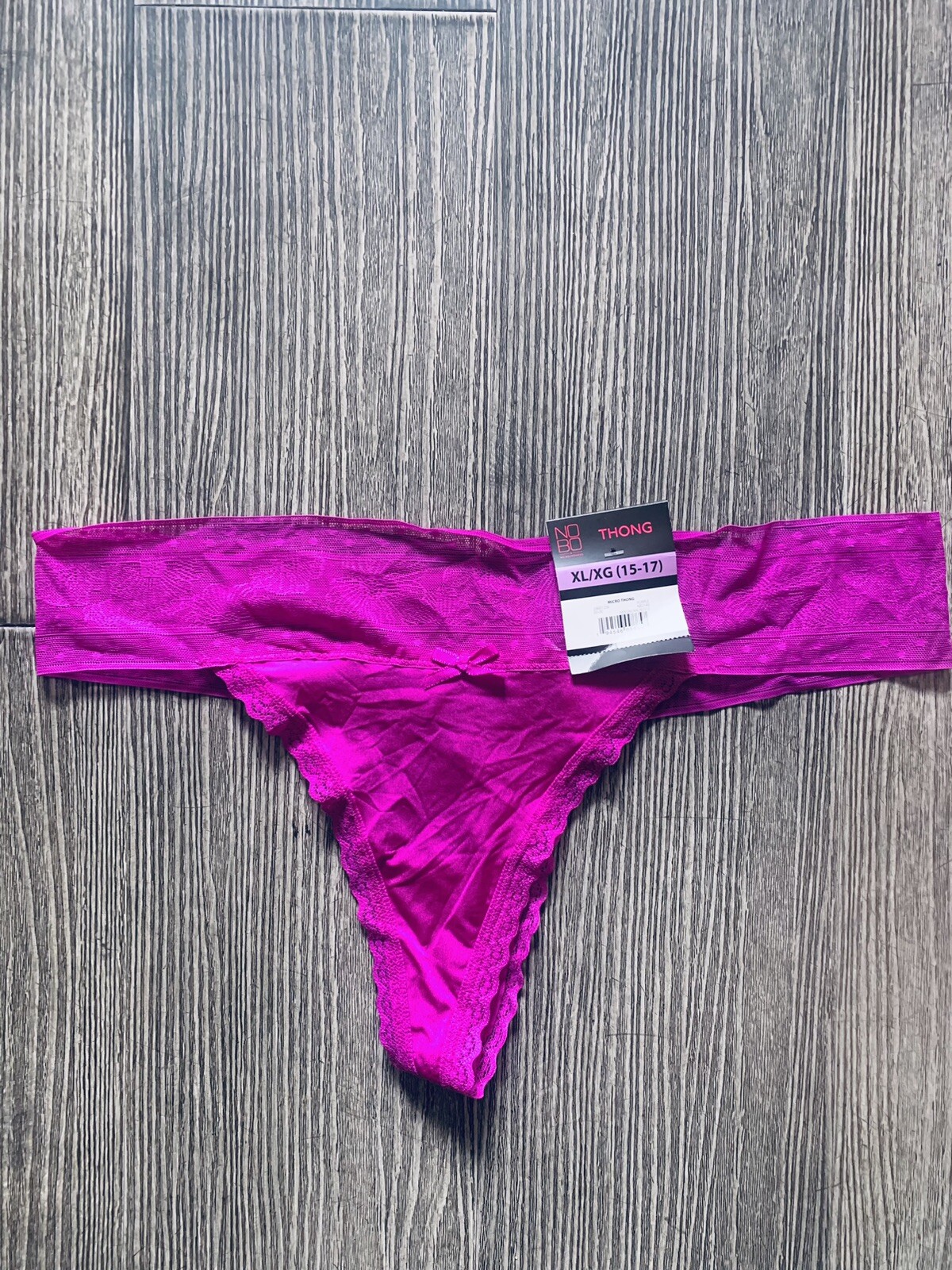 Womens No boundaries purple floral micro thin Thong XL/XG (15-17) NWT