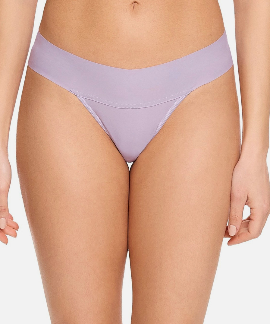 Hanky Panky LARGE BreatheSoft Natural Rise Thong NWOT Purple