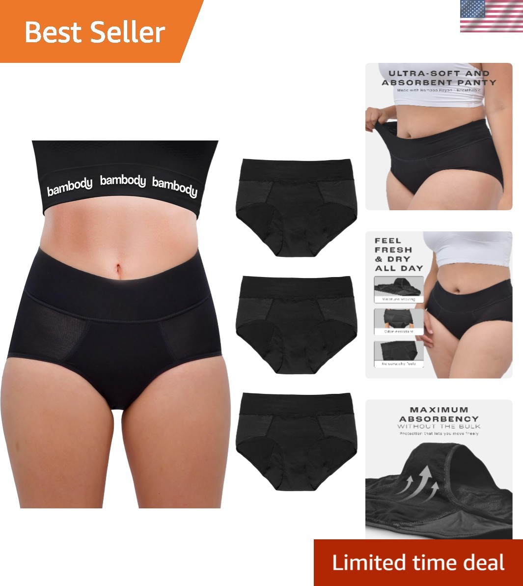 Absorbent Panties, Period Underwear for Women and Teens – All-Day Long – Over…