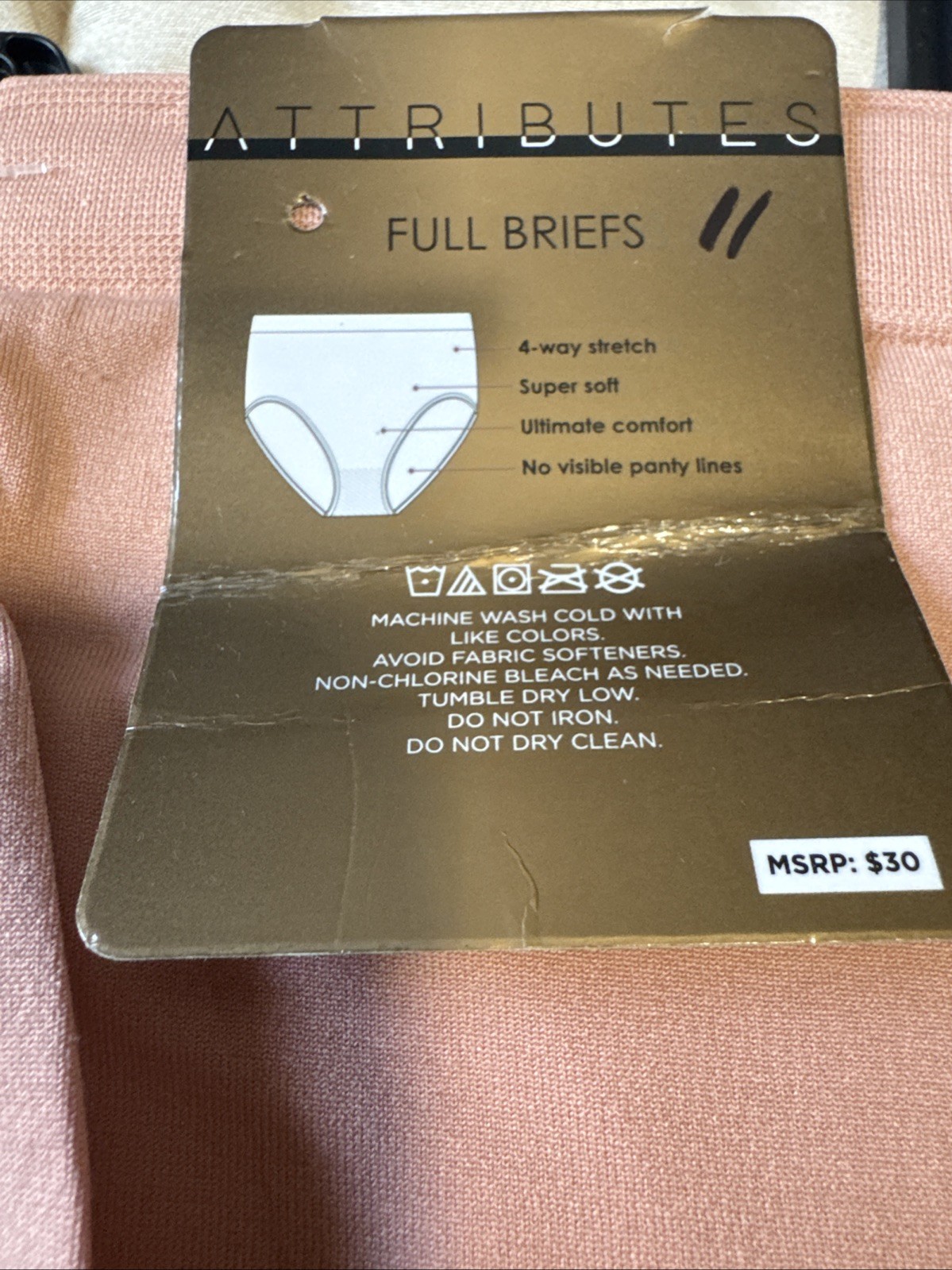 Attributes Seamless 4-Way Stretch Full Briefs 5-Pack Medium Panties Underwear