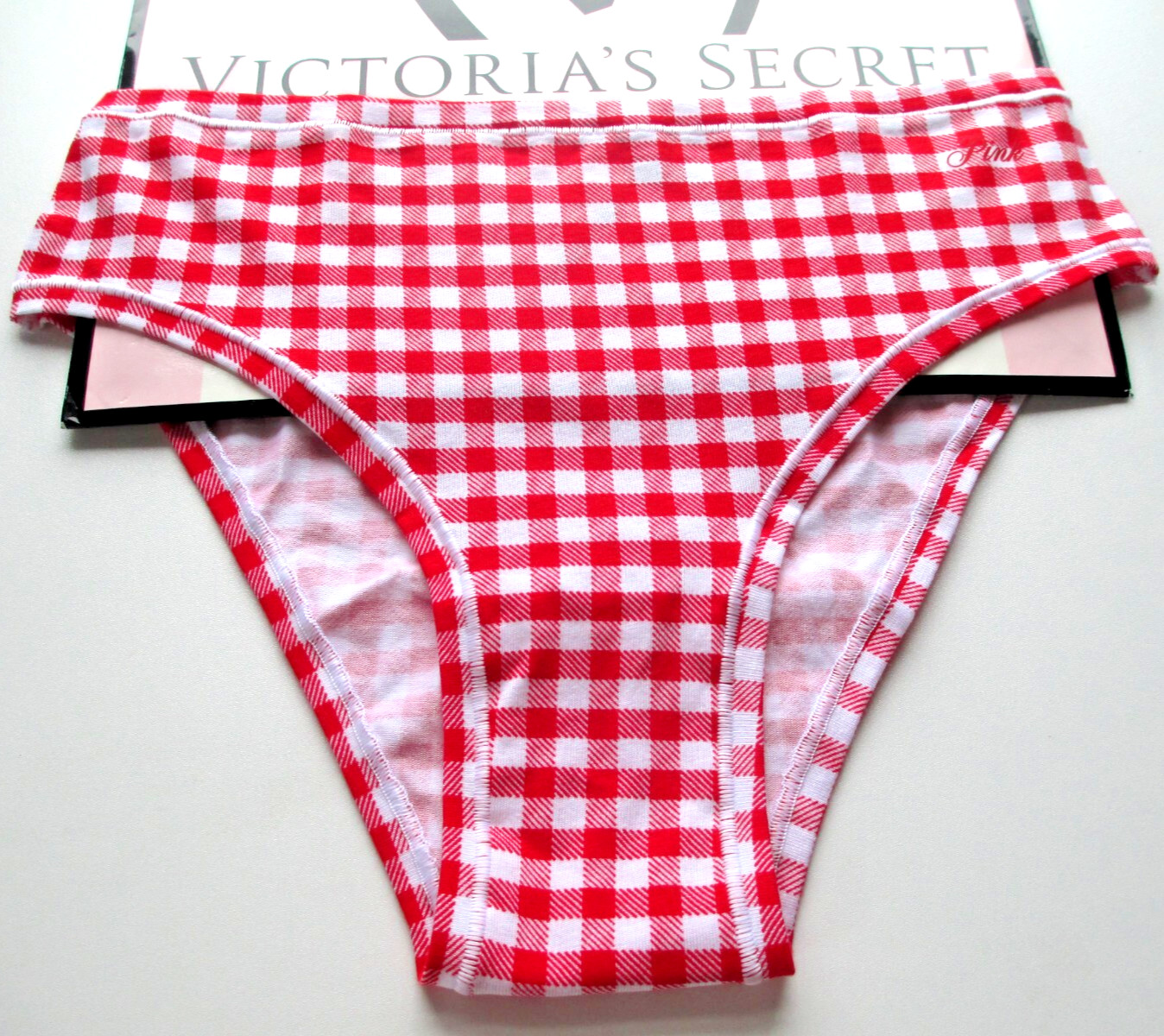 VICTORIA’S SECRET PINK Cotton Cheeky Panty VS Gingham Red Plaid S M L XL NWT