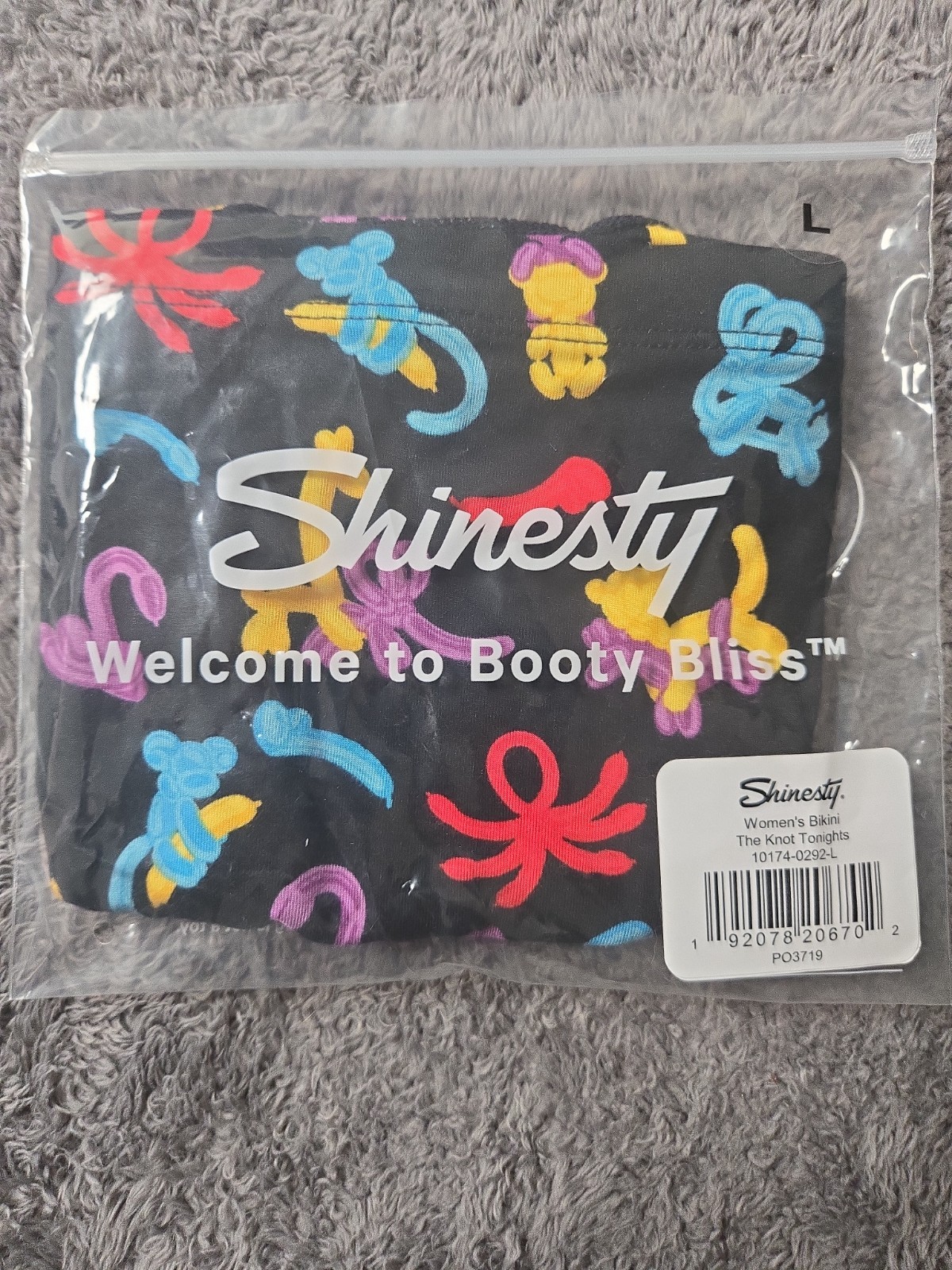 Shinesty Knot Tonights Large Bikini Black Multicolor New With Tags