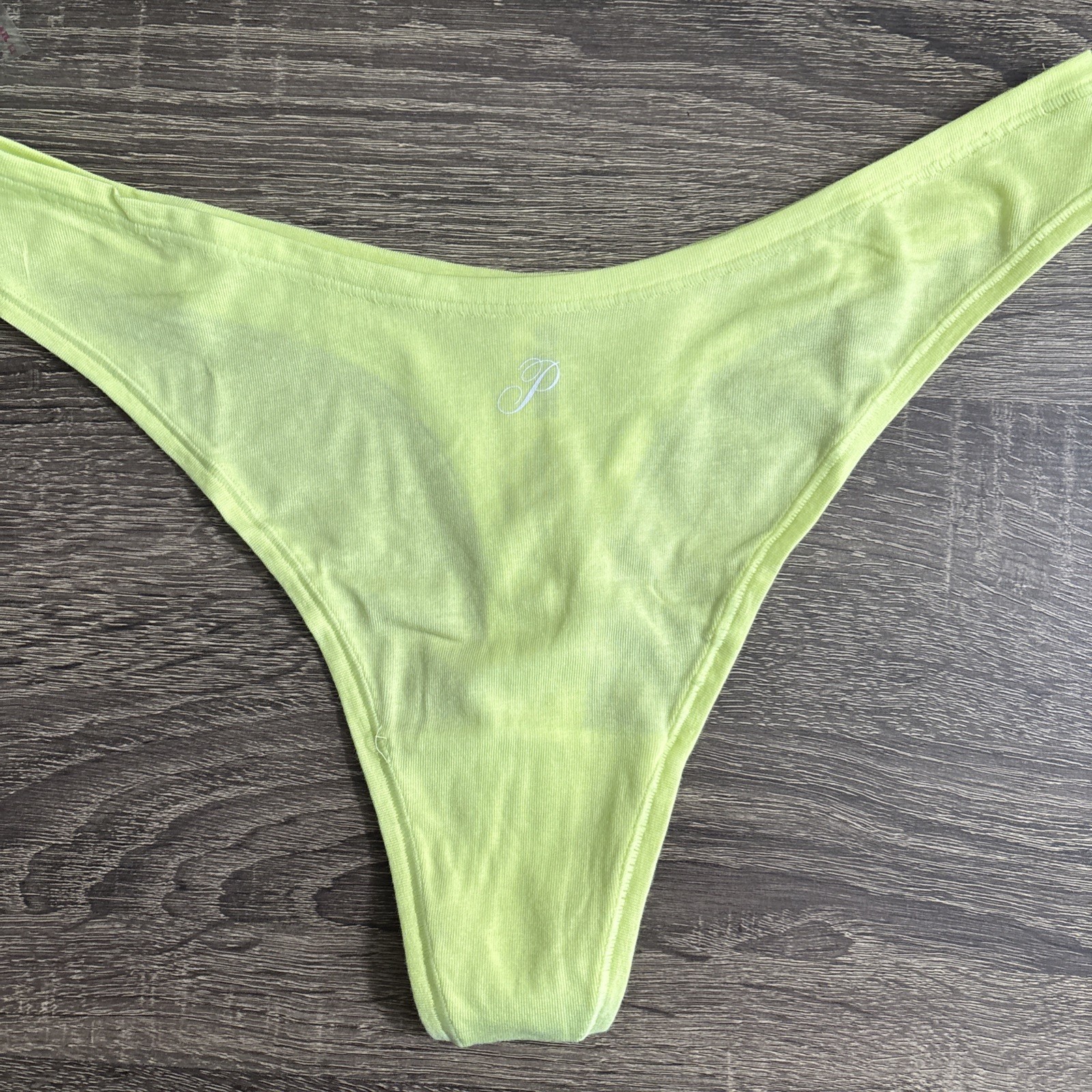 Pink By Victoria’s Secret, Large Bright Yellow, Cotton, Thong Panty