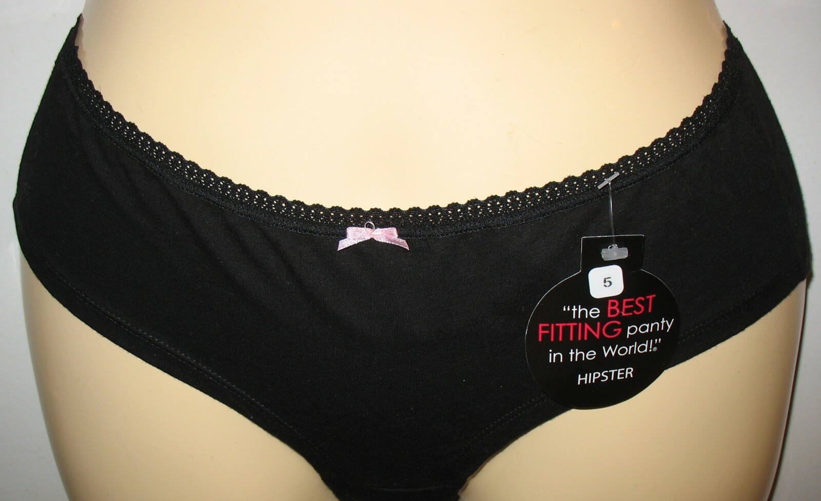 THE BEST FITTING PANTY IN THE WORLD – HIPSTER -BLACK – S/ 5 – COTTON STRETCH