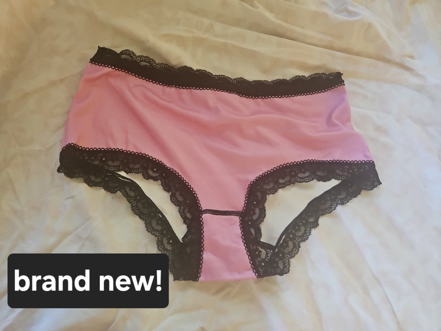 Brand New Pink Thong With Black Lace