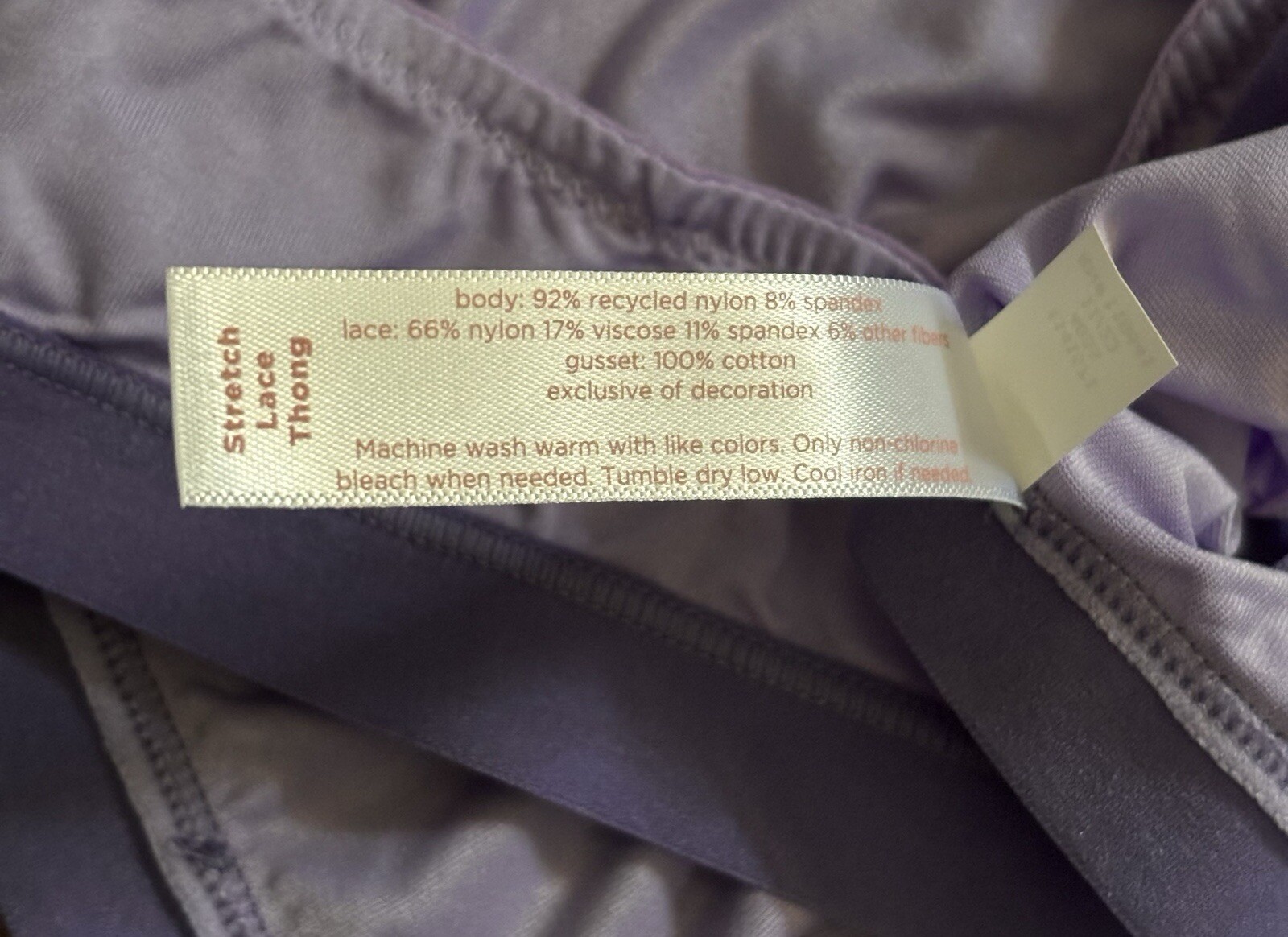 Plus Size 22/24 Lane Bryant Cacique Stretch Lace Thong Panty Lilac Embroidered