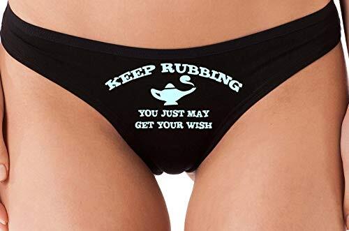Knaughty Knickers Keep Rubbing You May Get What You Want Genie Funny Black Thong