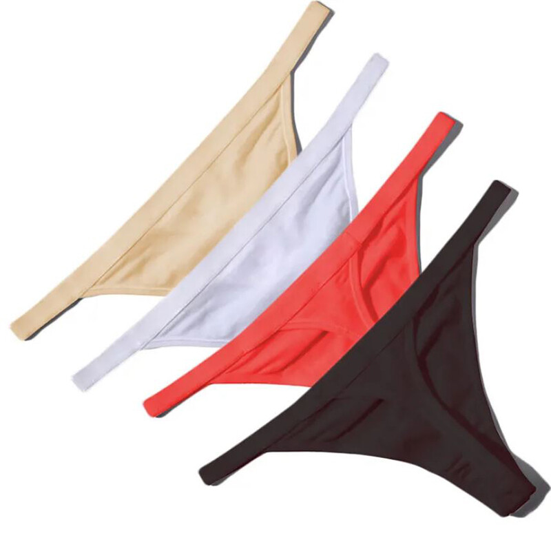 4 Pack Lot Sexy Womens Cotton Panties G String Thongs Briefs Underwears Bikinis