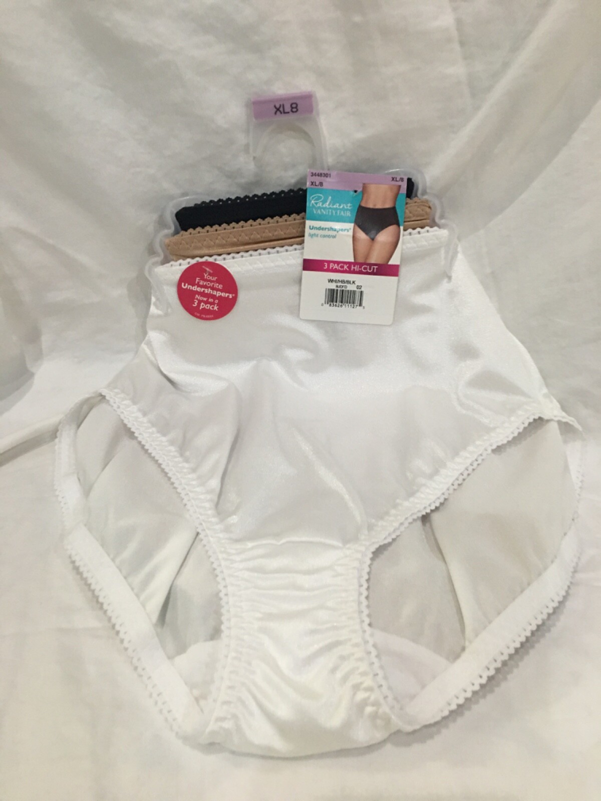 New Vanity Fair Radiant Undershapers PLUS Light Control Hi-Cut 3 Pk Women 4X,5X