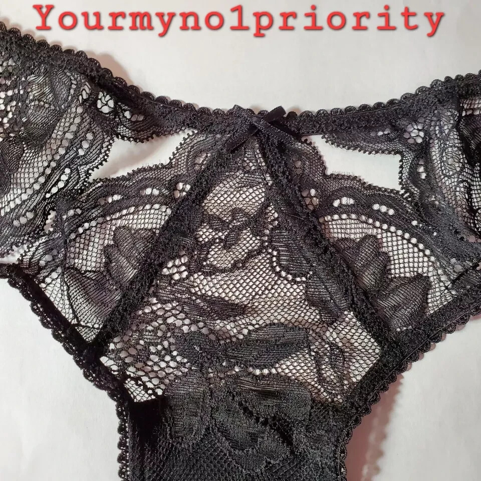 M-XL Victoria’s Secret Very Sexy Peekaboo Cutouts Sheer Mesh Lace Cheeky Panty