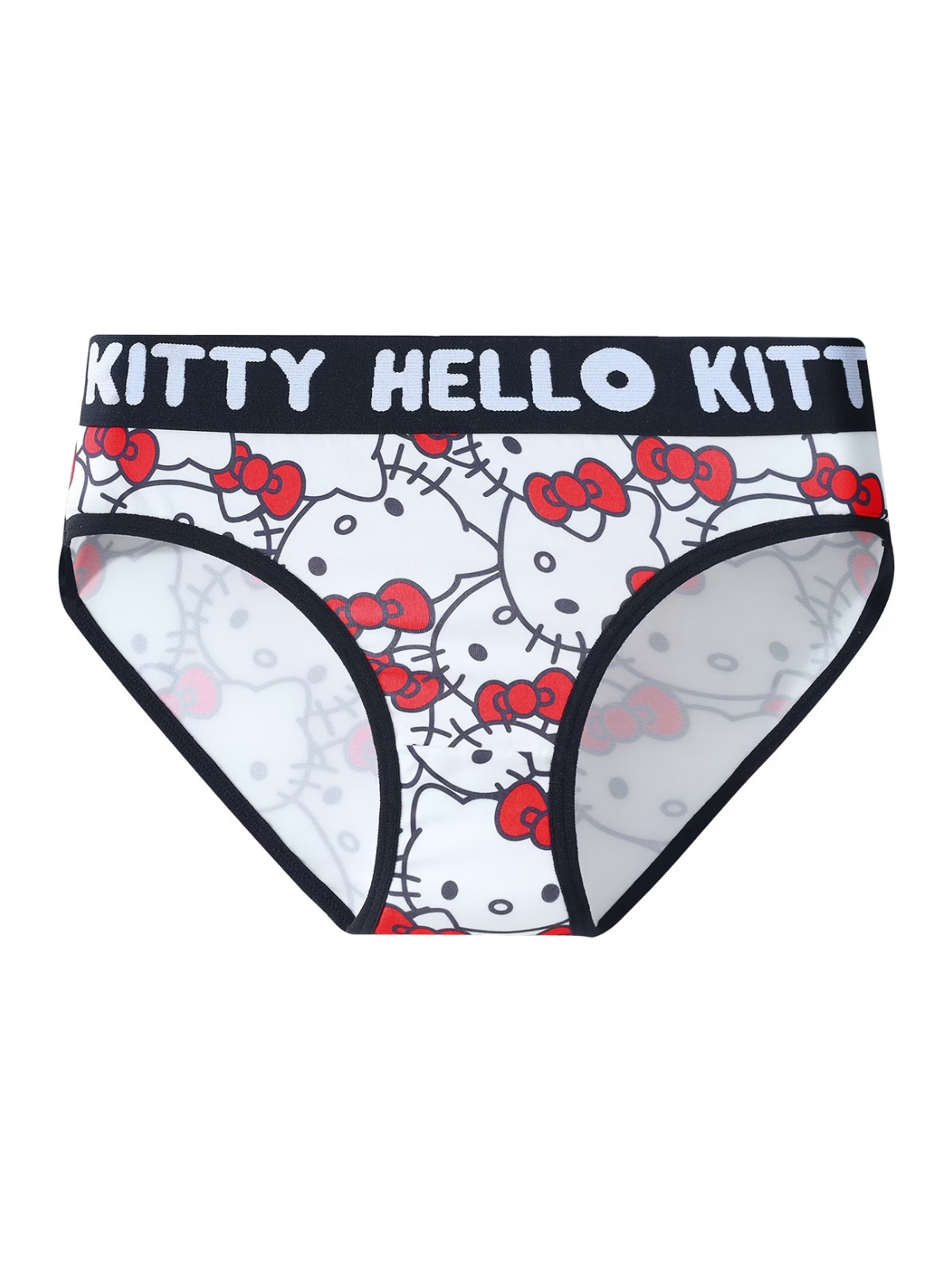 Women’s Sanrio Hello Kitty Licensed Black Kawaii Y2K Cute Logo Bikini Panties