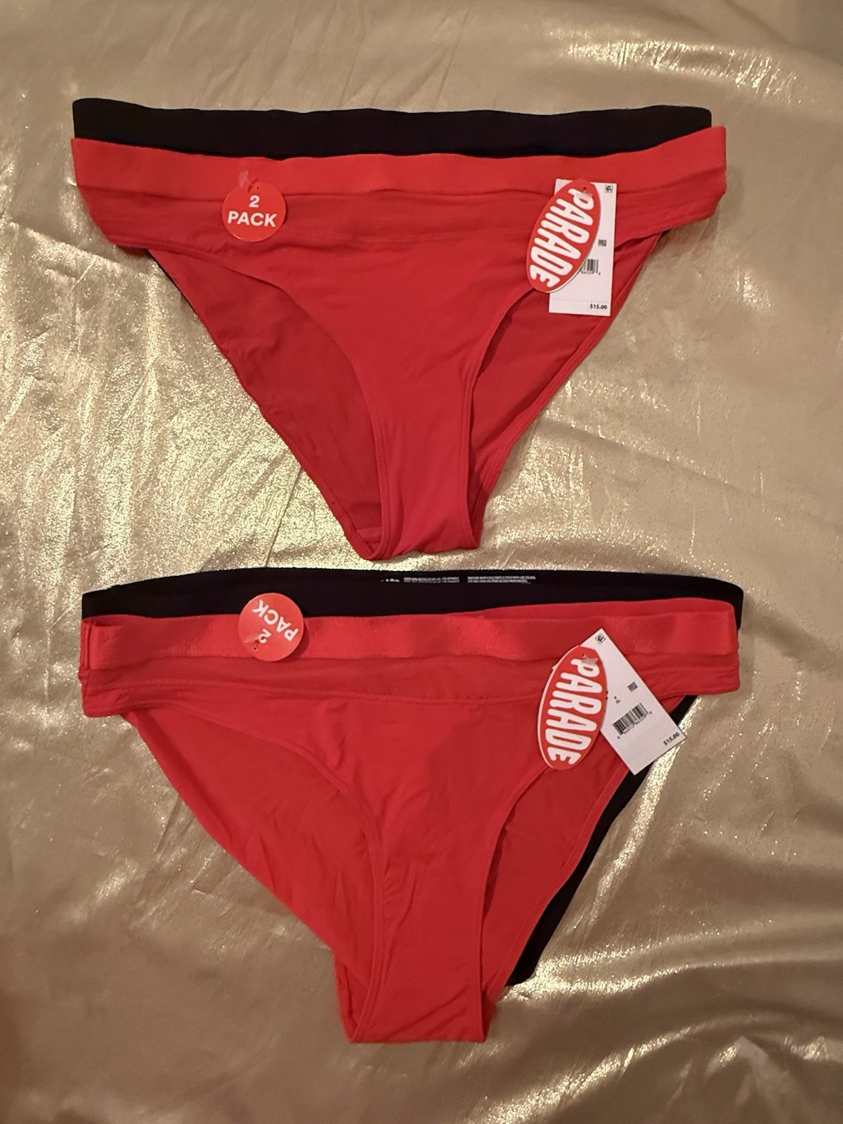 NWT 4 Pair Parade-Women Owned- Thongs Nylon Mesh Stretch Red Black Size XL