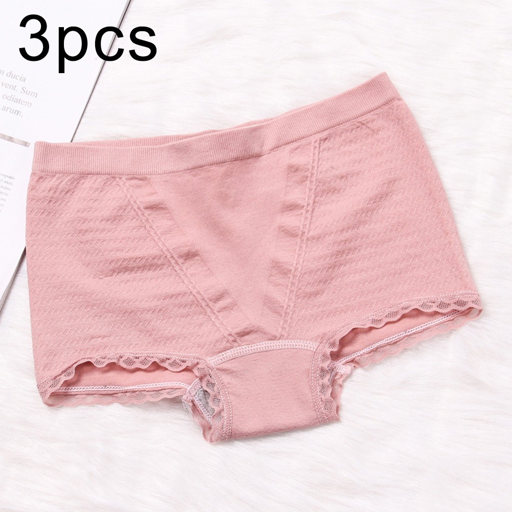 Breathable For Women Underwear Set Lace Edge Flat Angle 3 Pairs Nylon Spandex