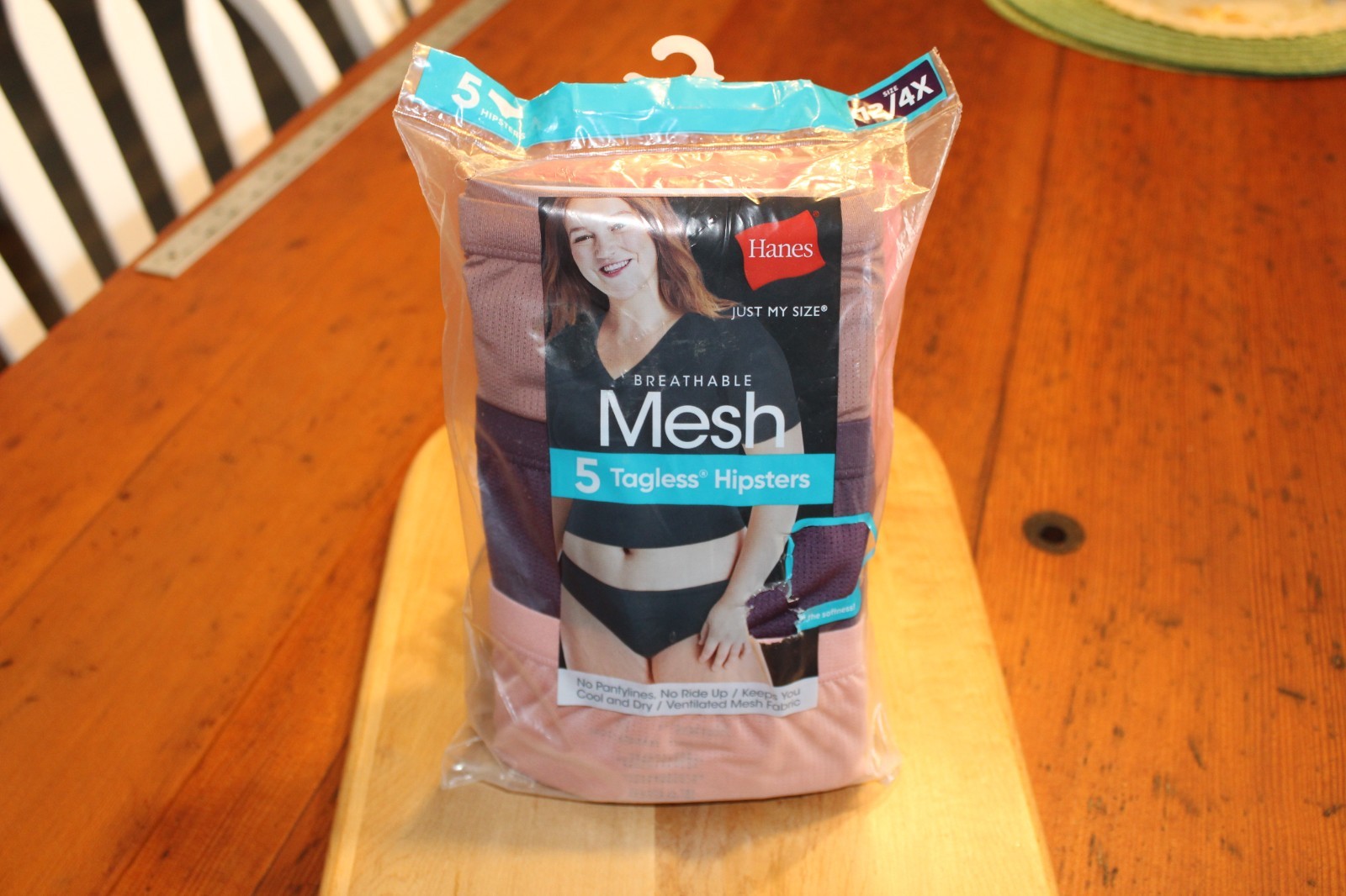 Hanes Just My Size Womens Hipster Underwear Panties 5-Pair Polyester Mesh 12/4X