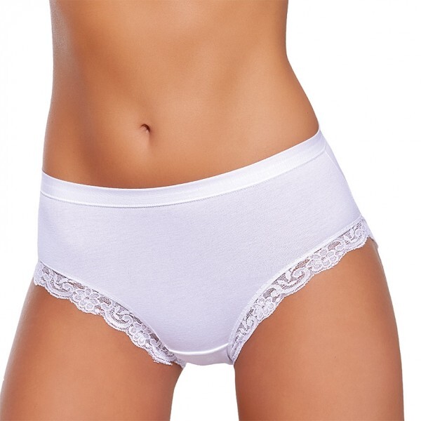 Slip midi da donna in pizzo cotone modal elastico intimo elasticizzato Jadea 532