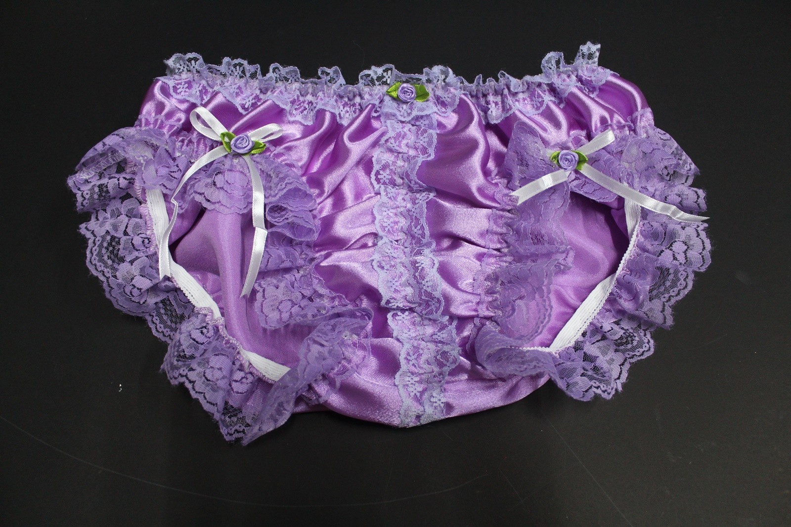 #A361 2XL/ElasticW.24-42″VtgStyle Purple Satin Bikini Panties Knickers Underwear