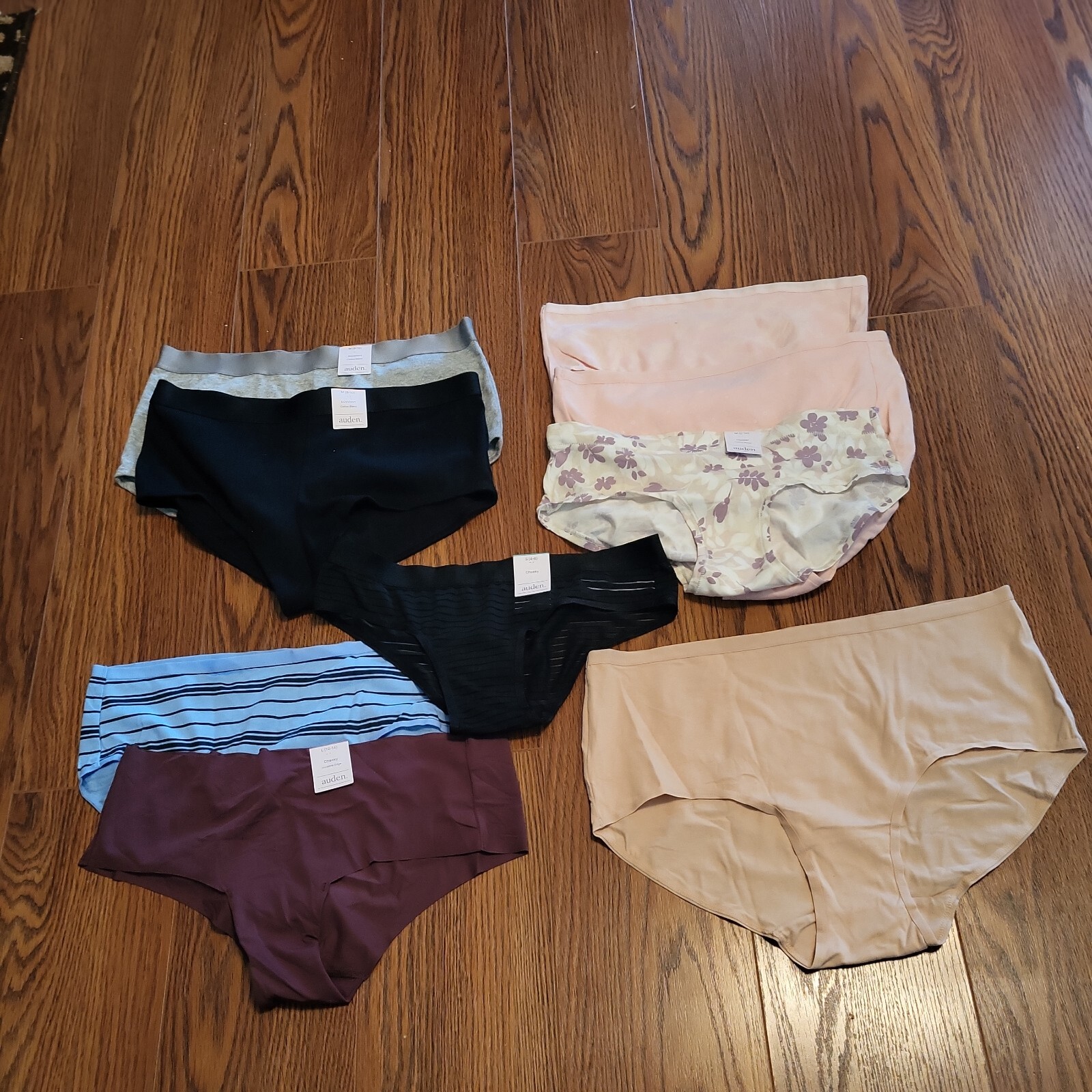 Auden Women’s Variety Underwear( 9) Pairs Multi Colored & Cuts & Sizes